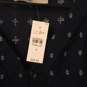 LOFT Tops - Loft- blue shirt with white detail LOFT Tops - Loft- blue shirt with white detail